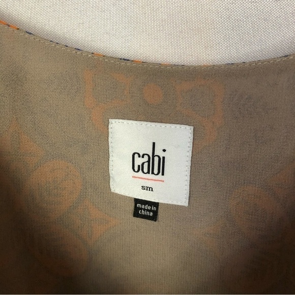 Cabi Arabesque Orange & Green Paisley Floral Cami Tank Top S #3082 - Picture 5 of 5